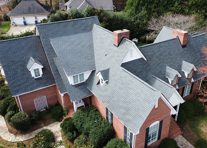 Large asphalt roof replacement